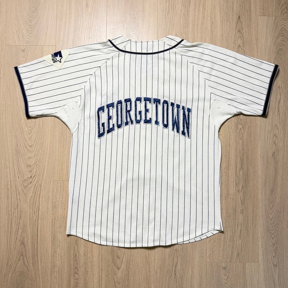STARTER Other - Vintage Starter Georgetown Hoyas Pinstripe Cotton Baseball Jersey Mens Large 90s